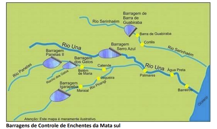 mapa das barragens