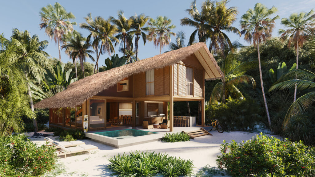 Uma das cabanas do Vila Carnaúba, condomínio de alto padrão do Grupo Carnaúba no Preá: o complexo servirá de entorno ao Anantara Preá Ceará Resort - Foto: Divulgação