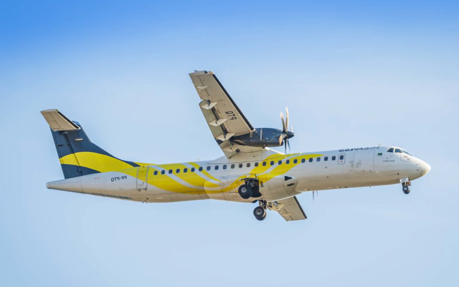 Aviação: Voo Fortaleza-Campina Grande será realizado em turboélices ATR 72-500/-600
