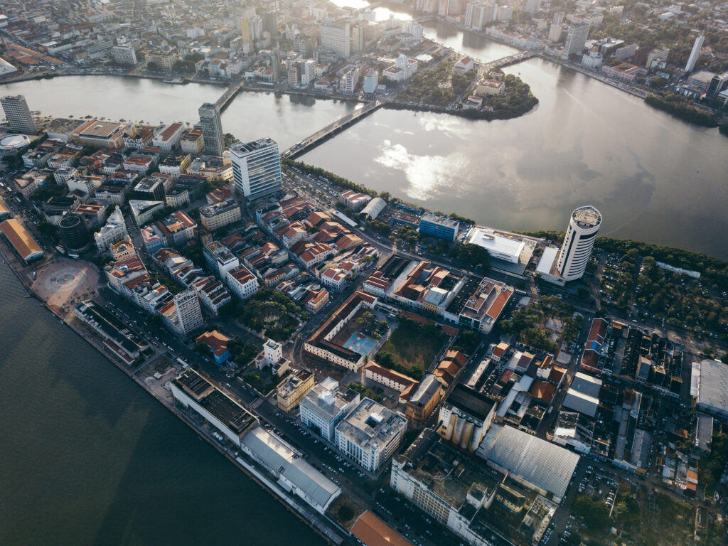 Vista aérea do Bairro do Recife Porto Digital