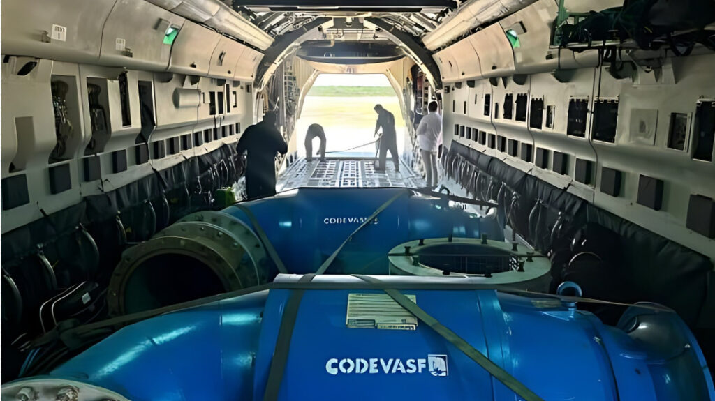 FAB transporta motobombas da Codevasf para RS