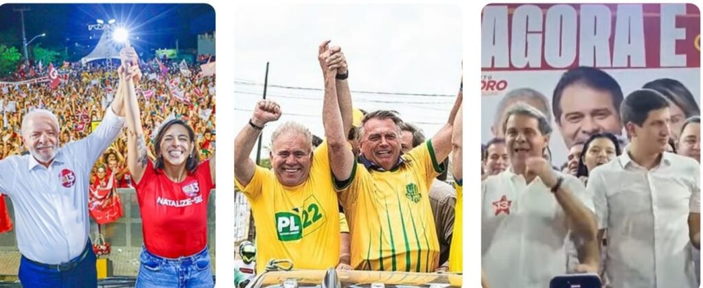 O presidente Lula, oJair Bolsonaro e o prefeito João Campos participaram de campanhas nas capitais do Nordeste esta semana