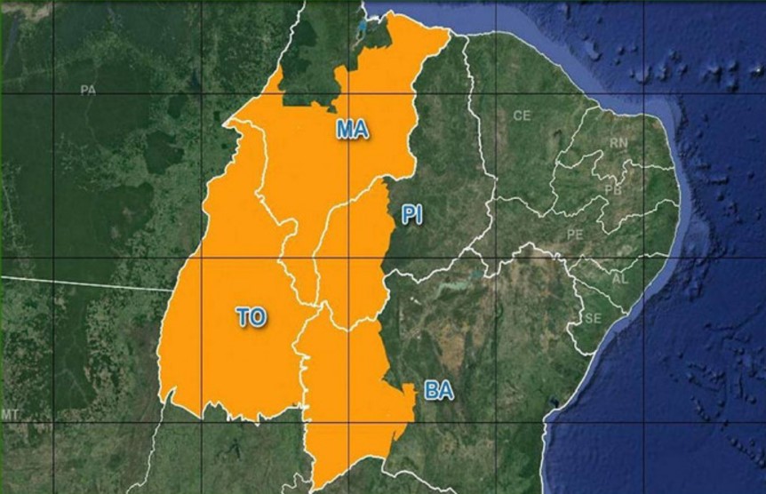 Mapa da região do Matopiba