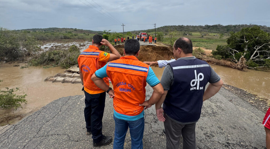 Rodovias danificadas pelas chuvas em Sergipe