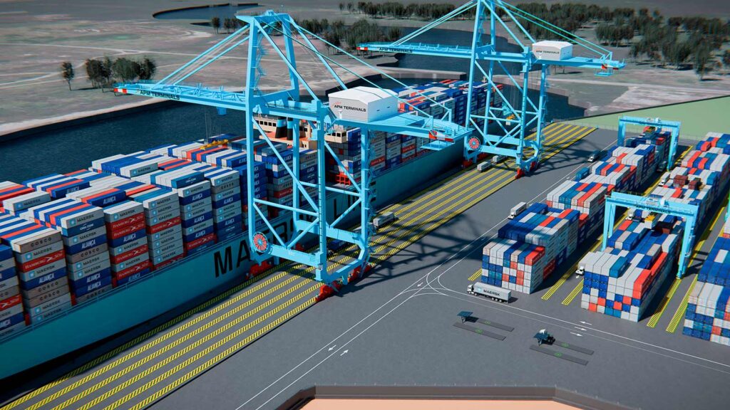 Suape APM Terminals contêineres Suape projeto construção