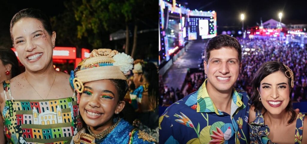 A governadora Raquel Lyra escolheu Olinda para abrir o Carnaval de Pernambuco. João Campos acompanhou a festa do Marco Zero Fotos Divulgação