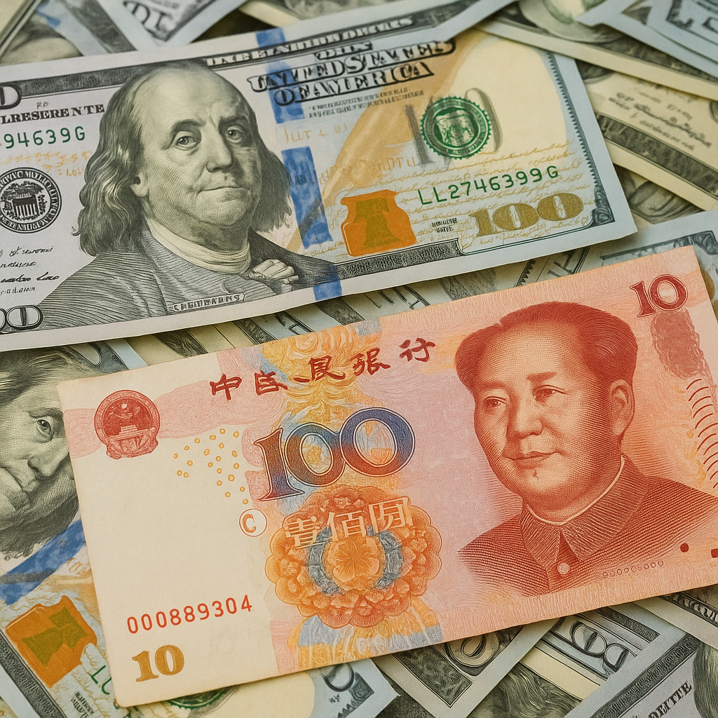 Moedas EUA e China gierra comercial dólar yuan