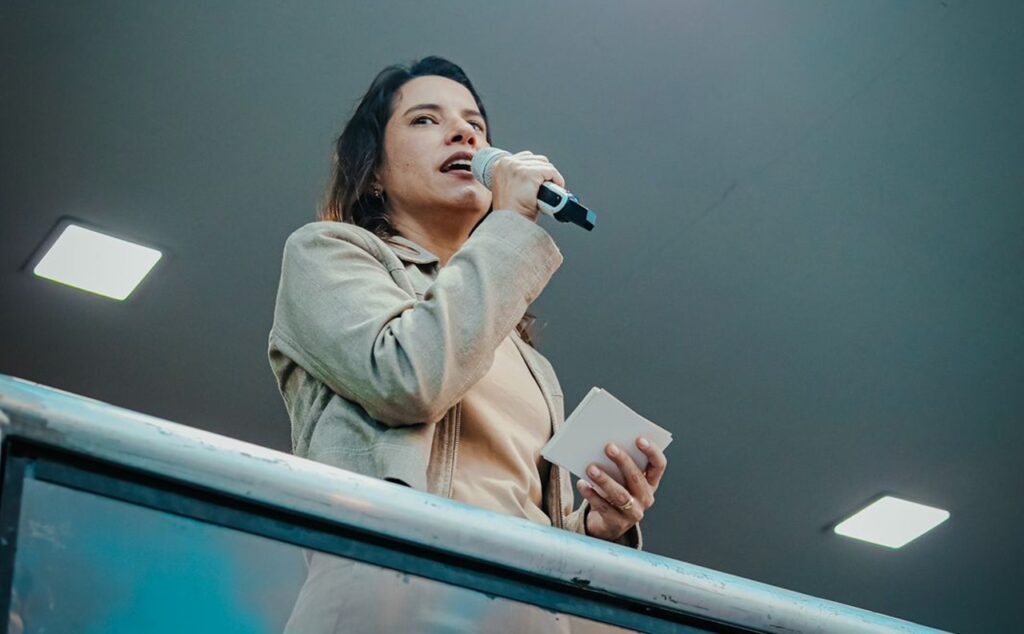 Sem se referir à disputa na Alepe, a governadora Raquel Lyra disse que não venham antecipar disputa política Foto: Janaína Pepeu/Secom