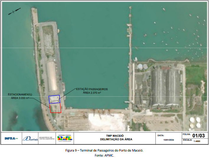 Área que será leiloada no Porto de Maceió