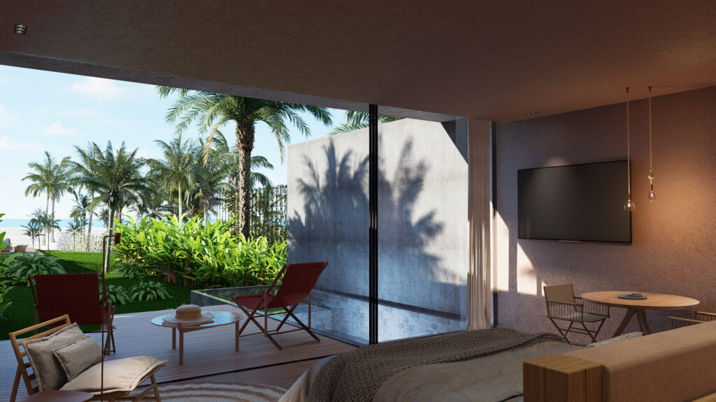A Cabana Mar é uma espaçosa suíte de 90m²
