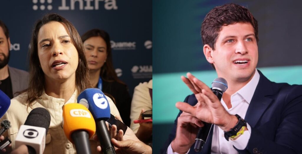 Enquanto a governadora Raquel Lyra afirmou que a concessão da Compesa está na agulha, João Campos defendeu que haja mais diálogo com municípios Fotos: Divulgação