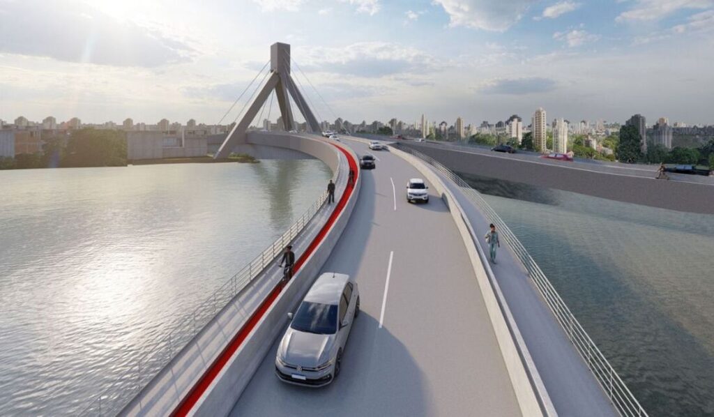 Projeto da Ponte Cordeiro-Casa Forte, financiado pela Caixa/FGTS com contrapartida da Prefeitura, vai criar uma nova rota de ligação entre as zonas Oeste e Norte da cidade - Foto: Divulgação/PCR