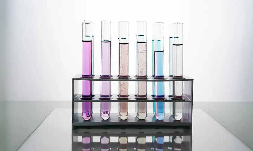 Tubos de ensaio química metanol