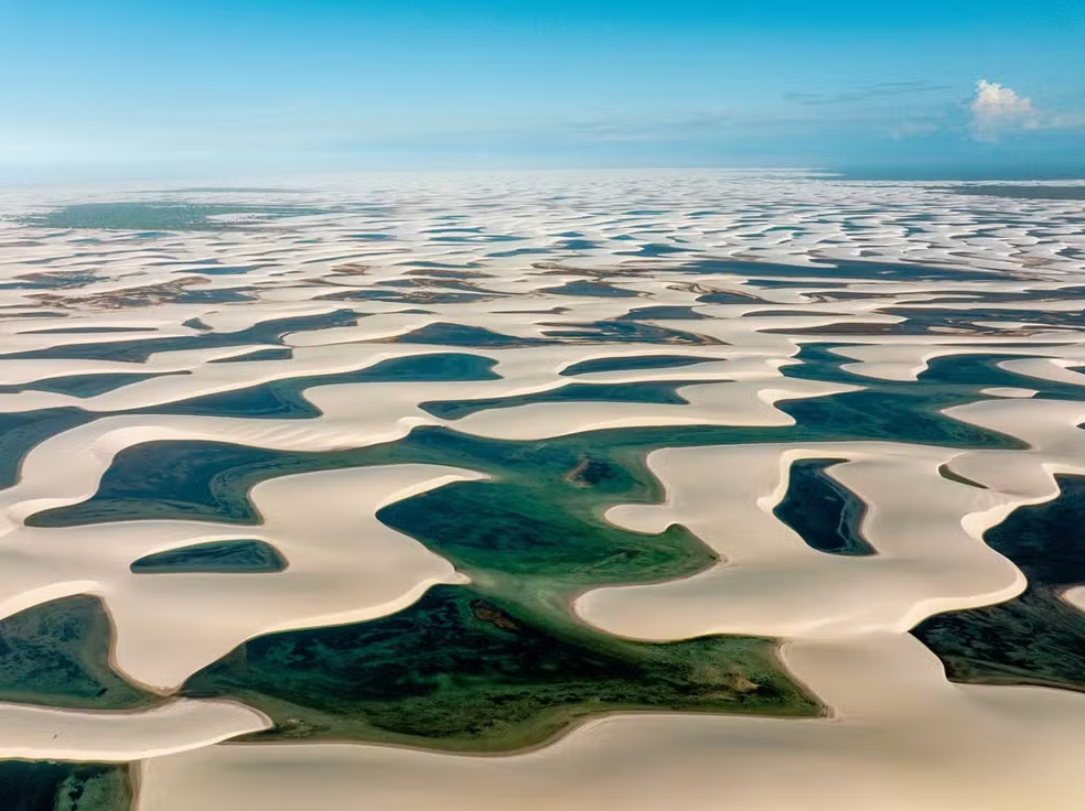Parque Nacional dos Lençóis Maranhenses recebeu, em 2024, o título de Patrimônio Natural da Humanidade, concedido pela Unesco e ldiera lista dos principais destinos de ecoturismo do Brasil. Foto: Governo do Maranhão/Divulgação