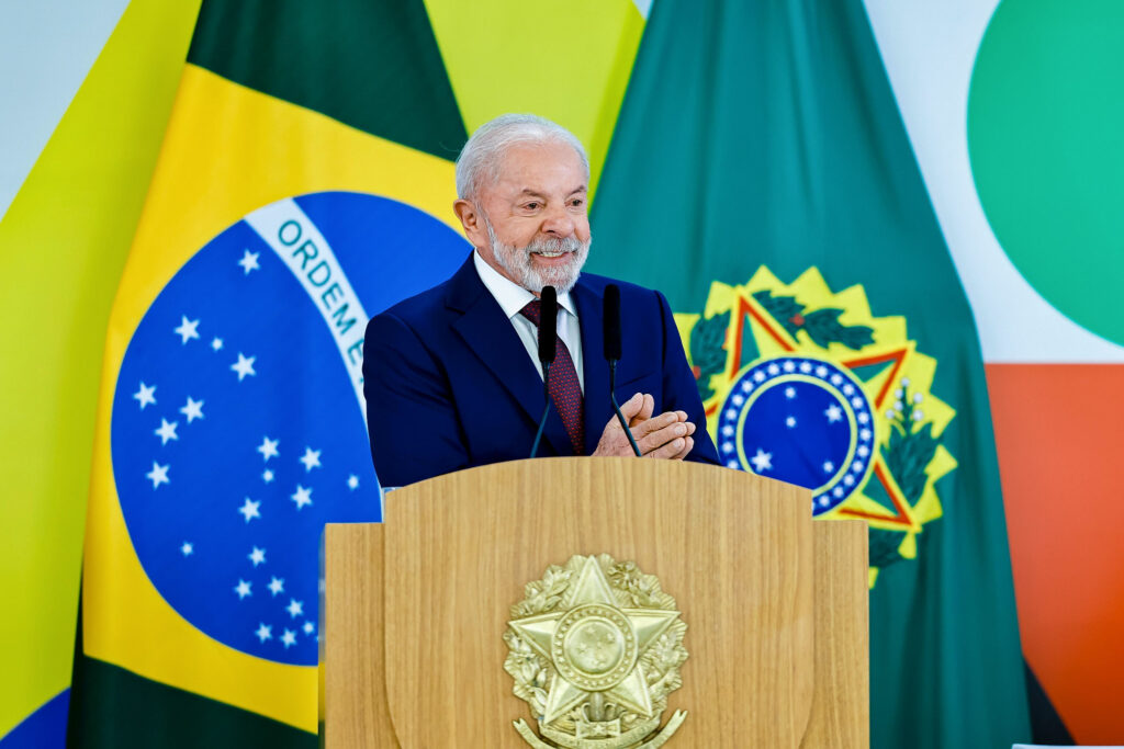 Presidente da República, Luiz Inácio Lula da Silva, durante entrevista coletiva à imprensa no Palácio do Planalto, em Brasília (DF). Foto: Ricardo Stuckert/PR