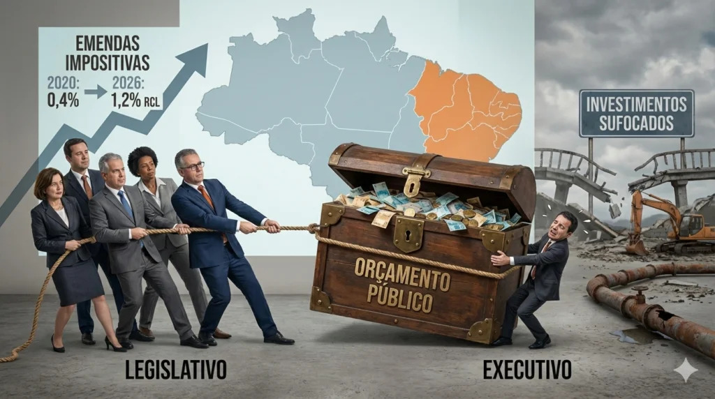 A ampliação do percentual das emendas na Receita Corrente Líquida ameaça projetos estruturantes nos Estados do Nordeste Foto gerada por IA