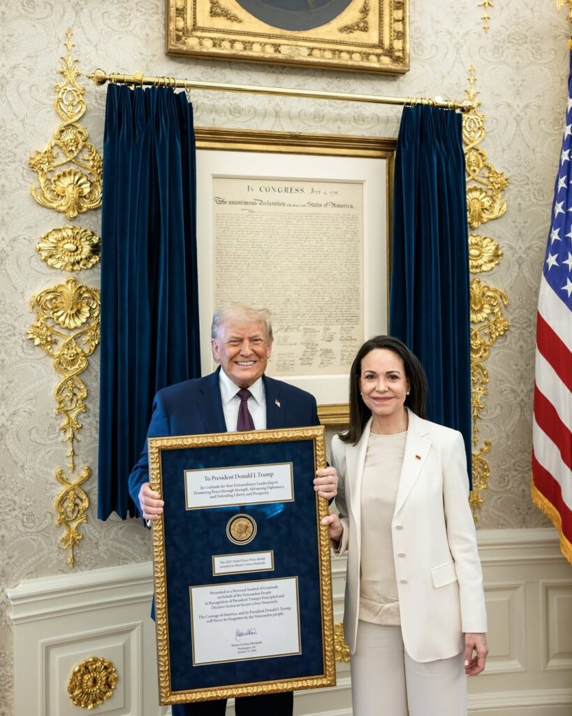 Trump ganha Nobel da Paz, mas o da venezuelana María Corina Machado