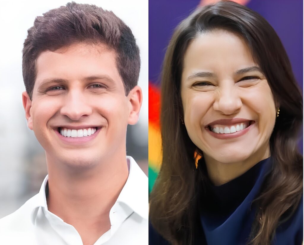 A diferença entre João Campos e Raquel Lyra caiu dez pontos percentuais em relação à pesquisa Datafolha de outubro do ano passado Foto: Divulgação