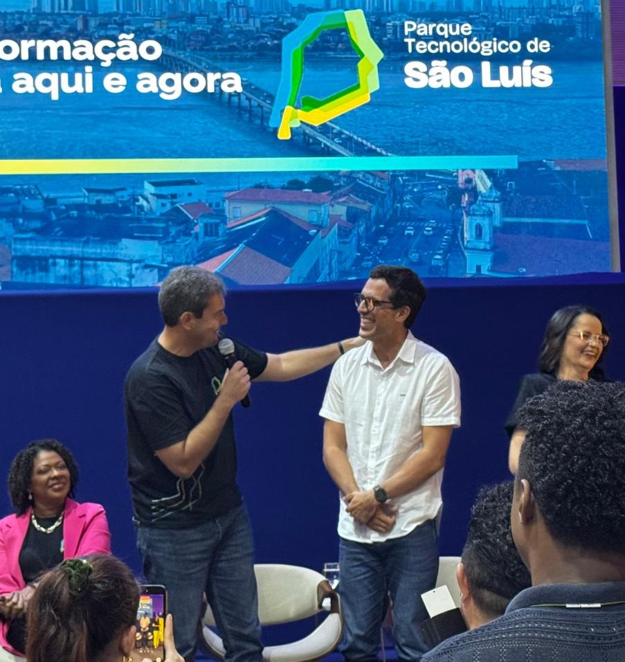 Lançamento do Parque Tecnológico de São Luís - prefeito Eduardo Braide e Heraldo Ourem Ramos Neto, diretor de Inovação e competitividade empresarial do Núcleo Gestor do Porto Digital