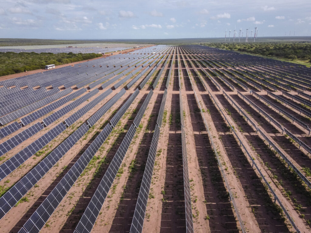 Usina solar Serra do Mel. Foto: Voltalia/Divulgação energia solar e eólica