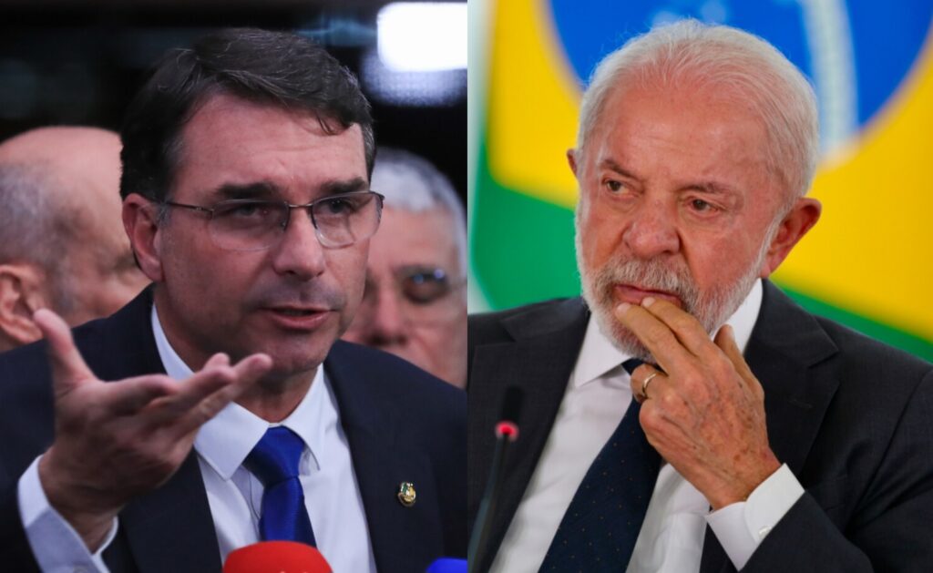 Lula e Flávio Bolsonaro