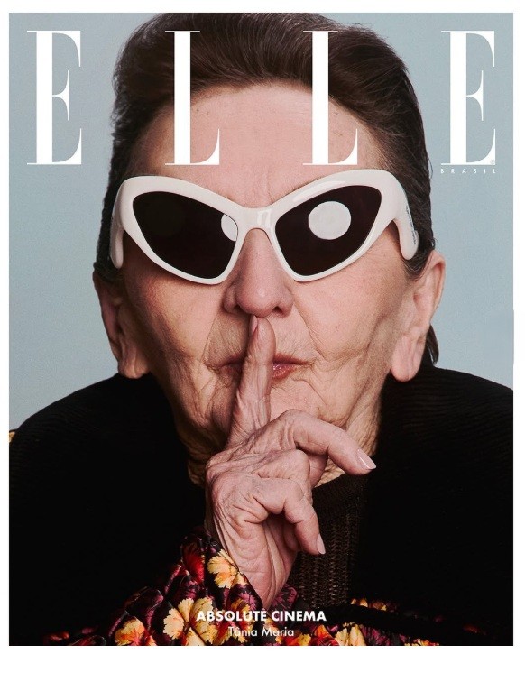 Atriz Tânia Maria capa da Elle com Óculos da Balenciaga