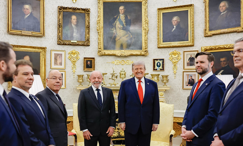 Presidente da República, Luiz Inácio Lula da Silva, durante Encontro com o Presidente dos Estados Unidos, Donald Trump Foto: Ricardo Stuckert/PR