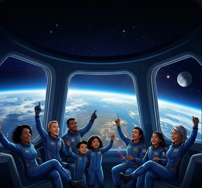 Mega-Sena Especial Viajar para o espaço. Arte: IA/ME