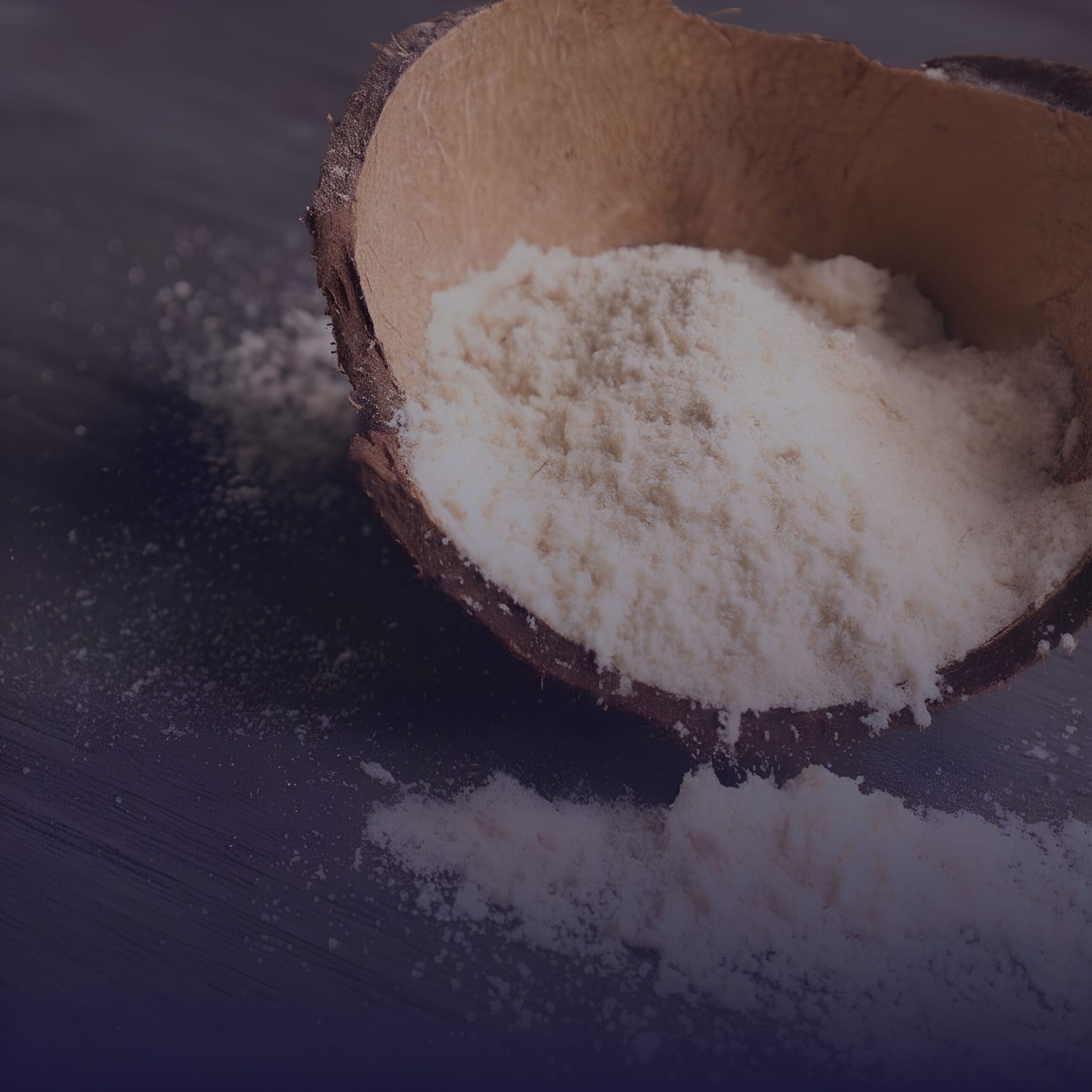Pó de água de coco usado também em pesquisa na Uece para fabricação de pomada cicatrizante no Ceará. Foto: Agência de Inovação da UECE/Instagram