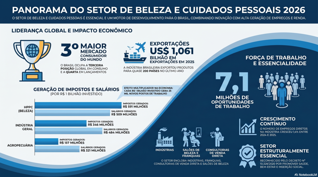 infográfico setor de beleza higiene e cosméticos no Brasil 2026
