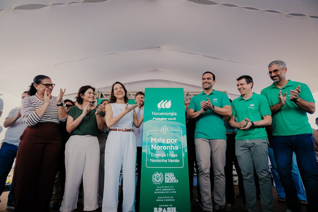 Governadora de Pernambuco, Raquel Lyra, participa da entrega da primeira fase do Projeto Noronha Verde, iniciativa da Neoenergia em parceria com o Governo do Estado