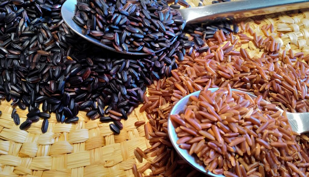 Arroz vermelho e preto