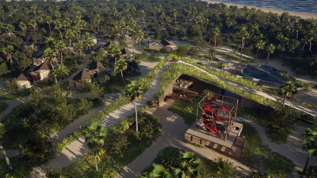 Com 70 suítes e bangalô presidencial distribuídos em área de 52 mil metros quadrados, o Anantara Preá Ceará Resort tem inauguração prevista para 2028 - Foto: Divulgação