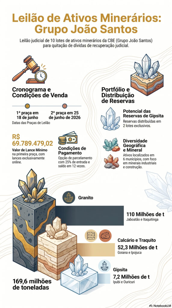 Leilão de ativos minerais do Grupo João Santos em Pernambuco