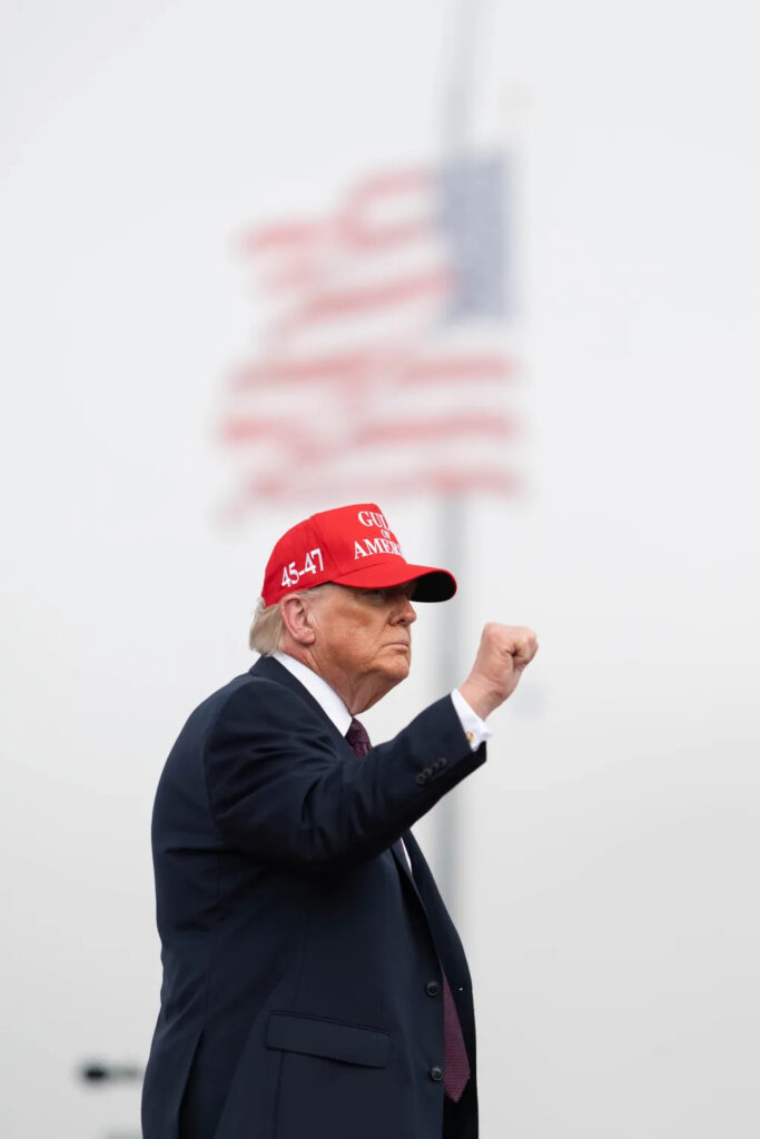 Presidente dos Estados Unidos Donald Trump em evento em Port of Corpus Christi, Texas