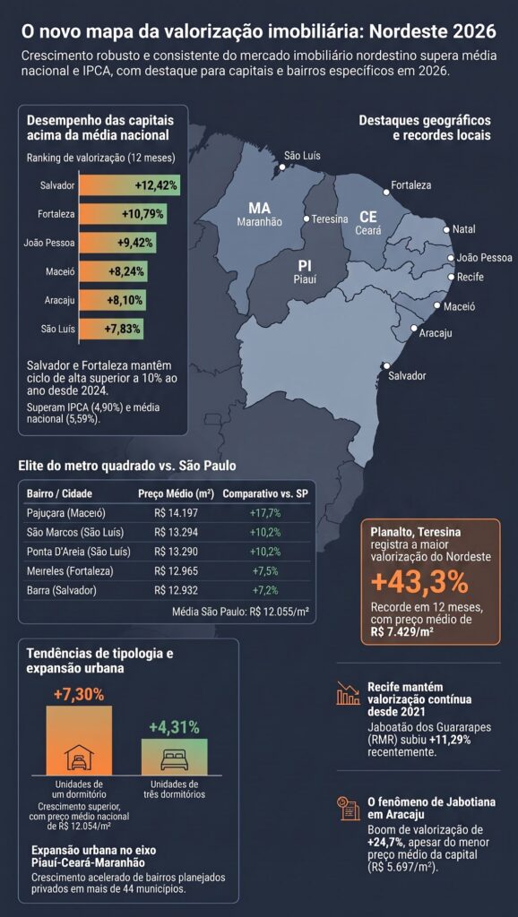Índice FipeZAP mercado imobiliário do Nordeste junho 2026