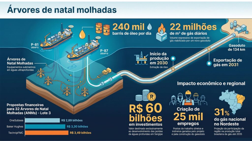 Petrobras Sergipe Águas Profundas SEAP árvores de Natal molhadas concorrência